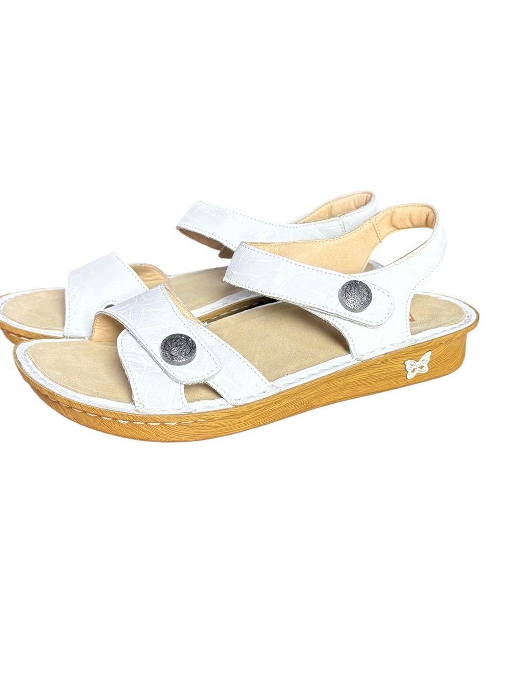 Alegria Vienna Textured White Leather Sandals – Women’s Sz 40 (9.5-10)